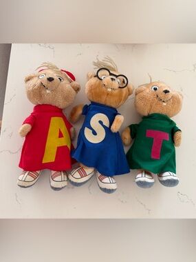 Vintage 1983 Alvin and the Chipmunks Plush  11" CBS Toys, Alvin,Simon, Theodore